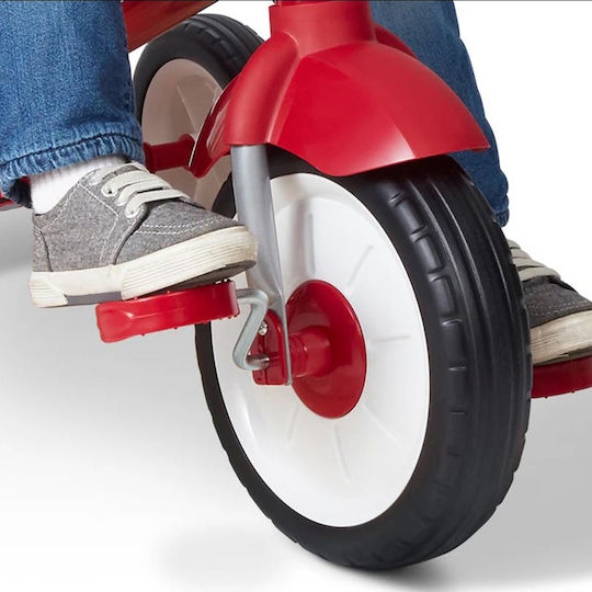 Radio Flyer Tricicletă Pentru Copii Cu Mâner Pentru Părinți 3 În 1 Pentru Vârsta 3-5 Ani Roșie