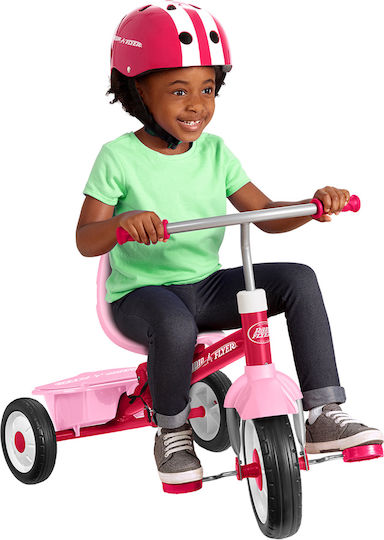 Radio Flyer Tricicletă Pentru Copii Cu Mâner Pentru Părinți 3 În 1 Pentru Vârsta 3-5 Ani Roz