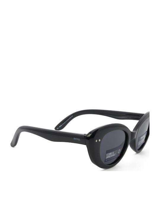 Invu Πεταλούδα Παιδικά Γυαλιά Ηλίου με Polarized Φακό Μαύρα για 5-10 Ετών
