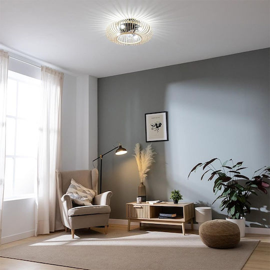 Cecotec EnergySilence Lampaero 600 Natural Ceiling Fan 28cm with Light Fixture Beige