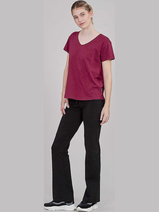 Γυναικείο T-shirt με V Λαιμόκοψη Beaujolais Wine