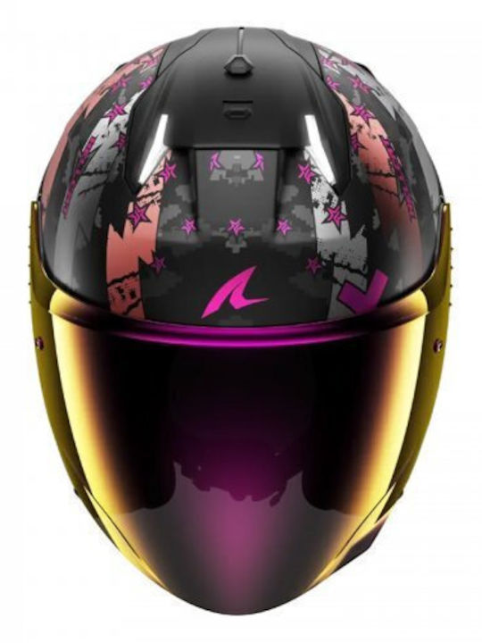 Shark Skwal I3 Hellcat Hellcat Black/Silver/Violet Motorcycle Helmet Jet ECE 22.06 1585gr