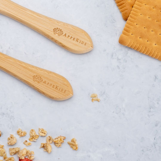 AppeKids Σετ Βρεφικά Μαχαιροπίρουνα από Bamboo για 6+ μηνών Τιρκουάζ 2τμχ