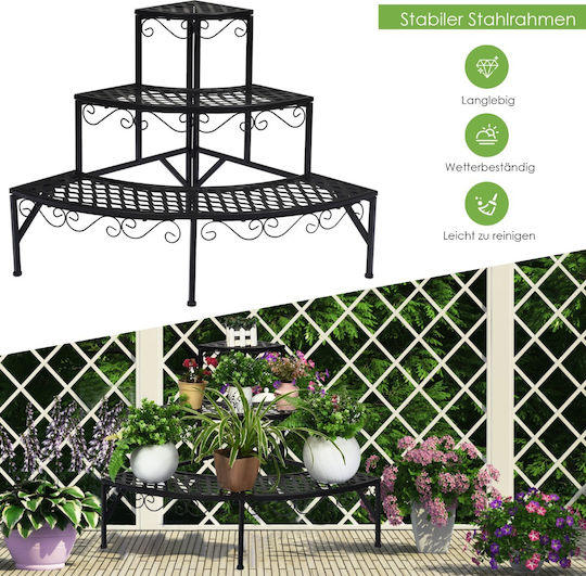 Costway Suport pentru ghiveci Metal Negru 59bucx59bucx60buccm.