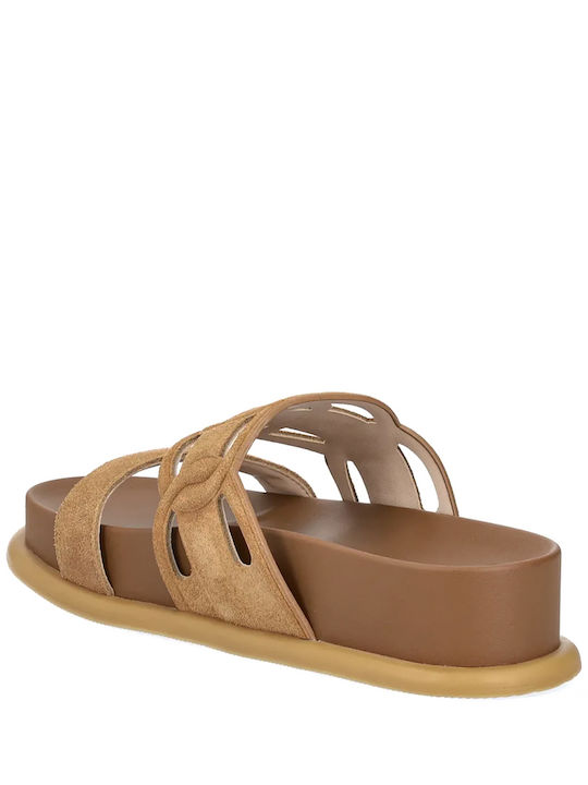 Loren 06 Women's Flat Sandals in Tabac Brown Color