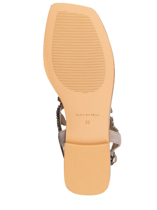Flache Sandalen für Damen in Braun Farbe