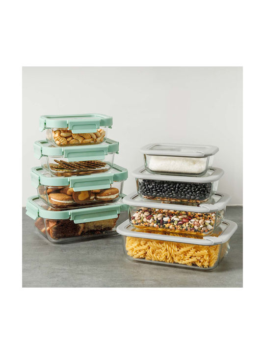 Estia Microwave Glass Lunch Box Colorseal Gray 370ml