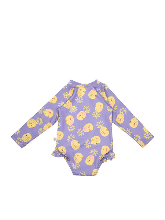 Zoocchini Kids Swimwear Long Sleeve One-piece Pineapple