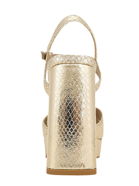 Sukie Leather Sandals Gold