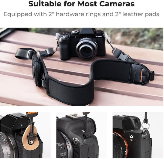 K&f Concept Urban Wander 01 Camera Neck Strap Black Kf13.184