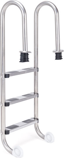 Costway 3-Step Safety Pool Ladder 132 X 50 X 26 Cm Stainless Steel Np10449