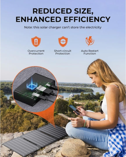Pyramid Panou Solar 21w Camping Pescuit Pliabil Portabil 1x Usb-c 1x Usb-a Celule Solare Sunpower Numărul 1 În Lume
