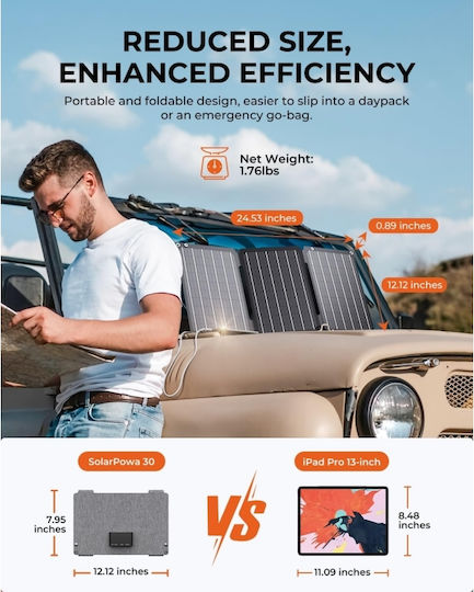 Pyramid Panou Solar 21w Camping Pescuit Pliabil Portabil 1x Usb-c 1x Usb-a Celule Solare Sunpower Numărul 1 În Lume