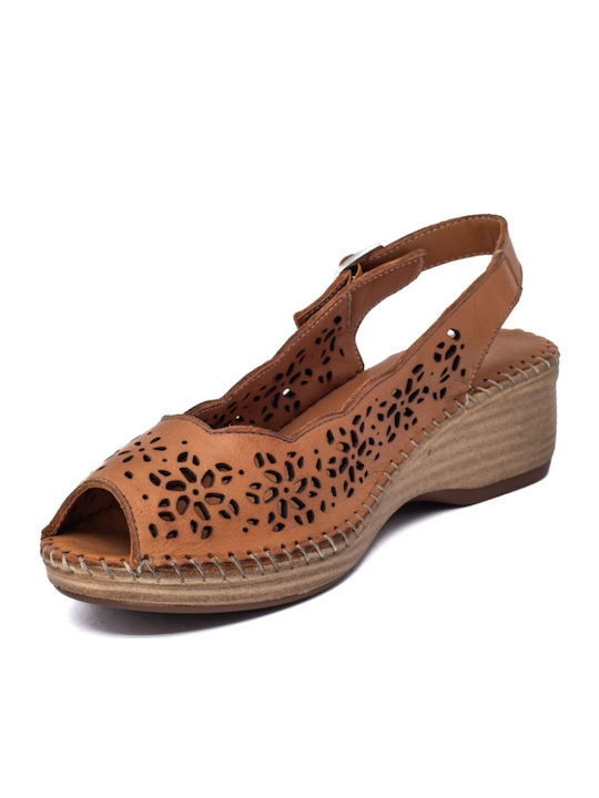 Anatomic Women's Leather Platform Shoes Brown