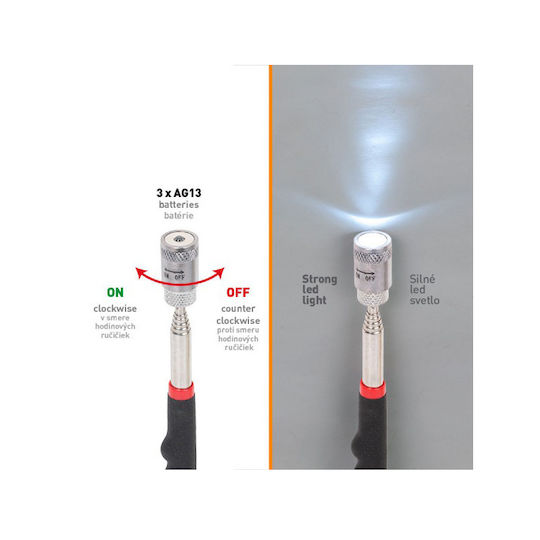 Automax 0025486 Τηλεσκοπικό Στυλό Μήκους 195mm με Ικανότητα Ανύψωσης 2.2kg & Φωτισμό