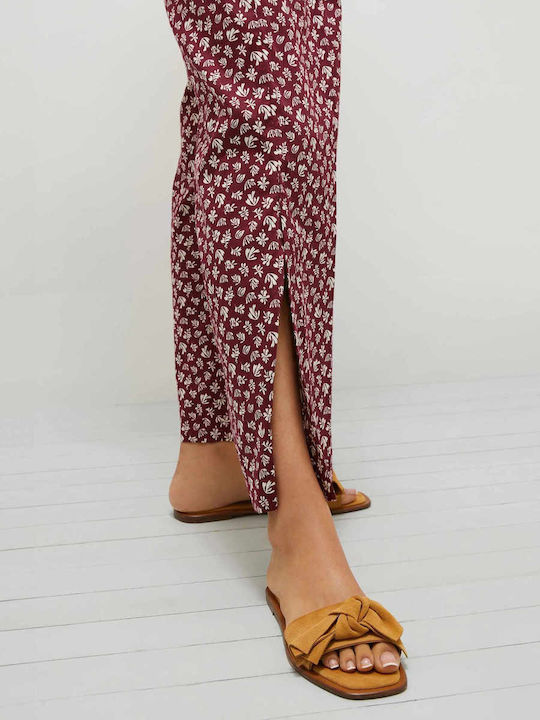 Damen Stoff Hose Bordeaux