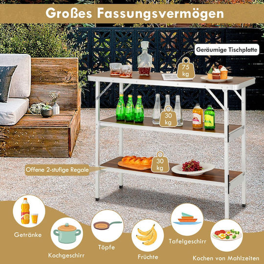 Costway Tabelle Aluminium für Camping Klappbar 38x88x88cm