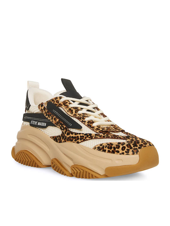 Steve Madden Possession-e Sneakers Μπεζ / Λεοπάρ Steve Madden Possession-e Sneakers Μπεζ / Λεοπάρ