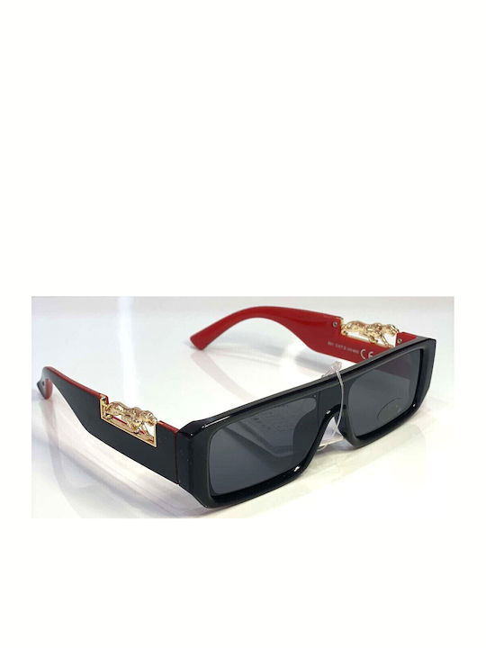 Woman's Fashion Unisex Sunglasses with Black Plastic Frame and Black Lens G-101