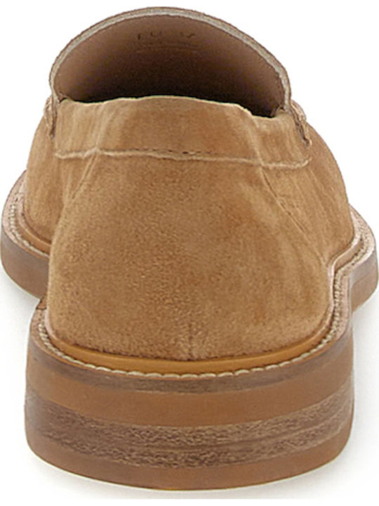 Leather Women's Loafers in Brown Color