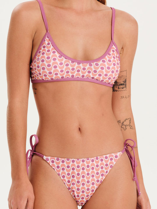 Bikini Set Top & Slip Bottom with Adjustable Straps Orange