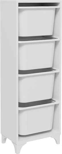 Storage Drawers Kayra I Made of Plastic & Wood with 4 Drawers L45.3xW29.7xH116.3cm