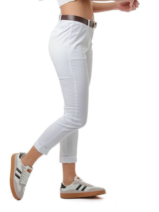 Women's Fabric Trousers White