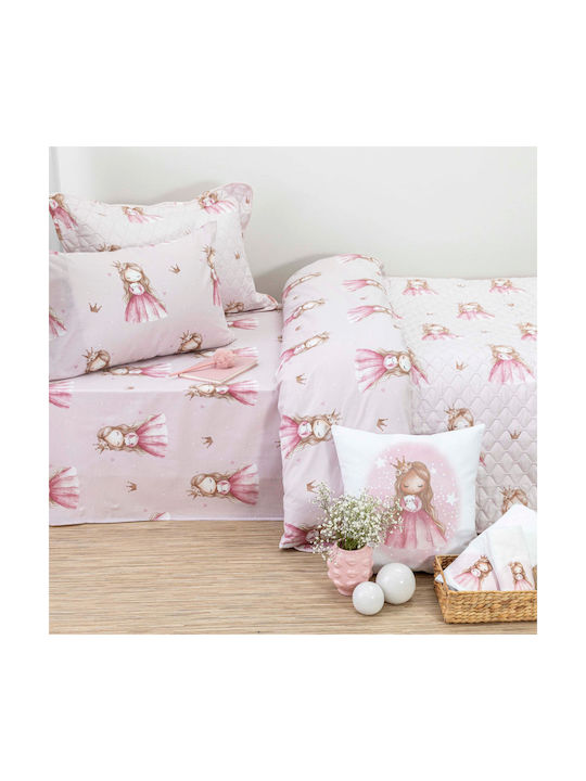 Borea Single Cotton Sheets Set Little Queen Pink 160x250cm 3 Pieces