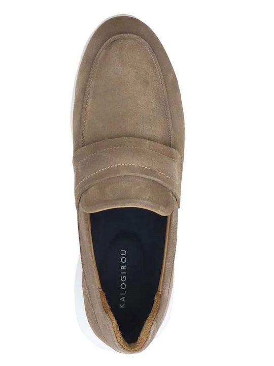 Suede Ανδρικά Loafers σε Μπεζ Χρώμα