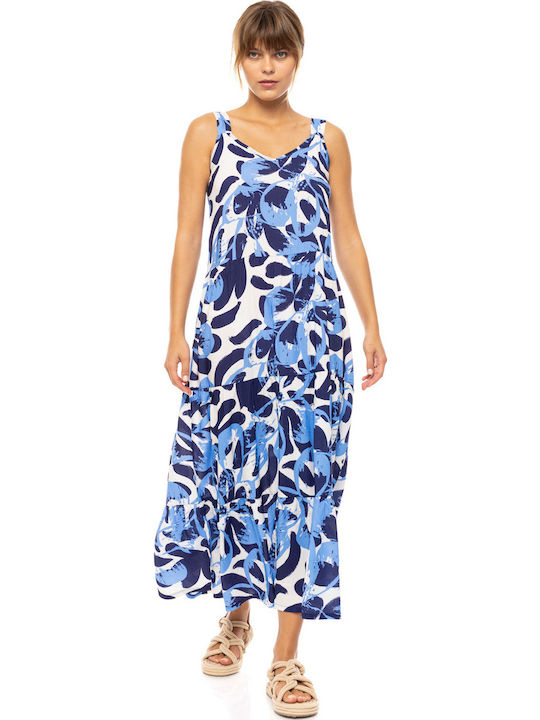 Γυναικείο Beachdress Pink Label Φόρεμα Long Abstract Floral Viscose Τιράντα Γυναικείο Beachdress Pink Label Φόρεμα Long Abstract Floral Viscose Τιράντα