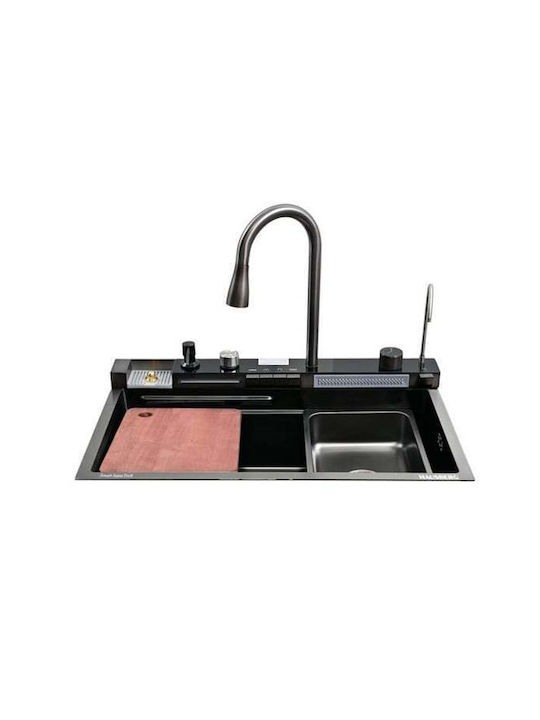 Drop-In Мивка Inox със смесител Ш75xД46см Черен