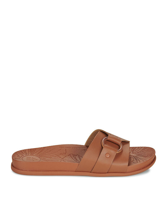 Cushion Women's Flat Sandals in Brown Color