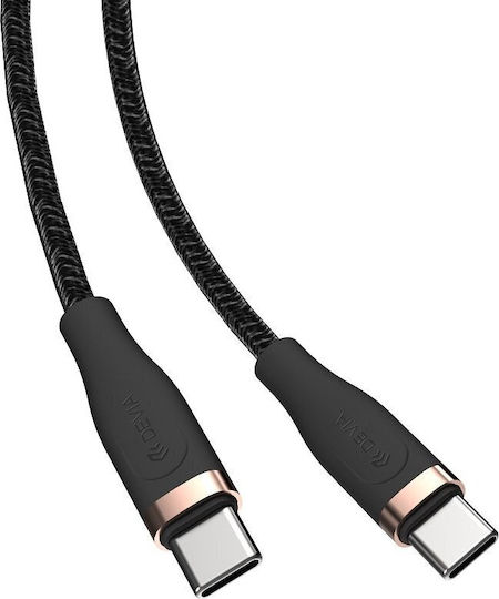 Devia USB 2.0 Cable USB-C male - USB-C 60W PD Μαύρο 1.5m