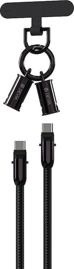 Devia EC657 USB 2.0 Кабел USB-C Мъжки - USB-C 60W Захранване PD Черен 1.2м