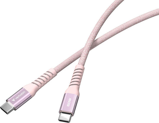 Verbatim Magnetic USB 2.0 Cable USB-C male - USB-C 60W Ροζ 1.2m 31853