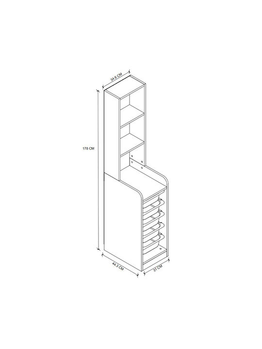 Utah Bodenstehender Schrank White 34.6x44.3x178cm
