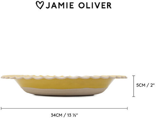 Jamie Oliver Servierplatte Keramik Gelb mit Durchmesser 34cm 1Stück