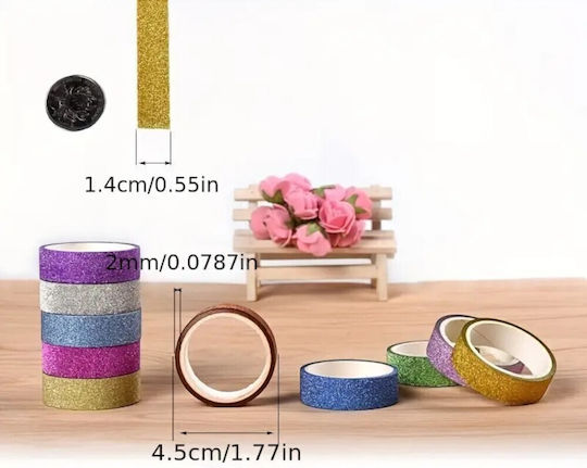 Glitter Decorative Adhesive Tape Designs 10pcs 4sxo11
