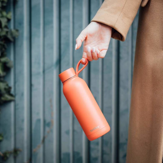 Quokka Solid Bottle Thermos Stainless Steel 510ml Orange with Mouthpiece