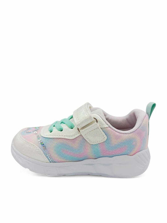 Παιδικά Sneakers με Σκρατς & Φωτάκια Λευκά