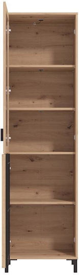 Laval Vitrine 1k Vs1 193 Artisan Eiche Schwarz 55x40x193cm