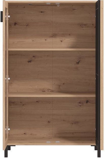 Витрина Laval 2k Vs1 129 Артисан Дъб Черен 80x40x129см