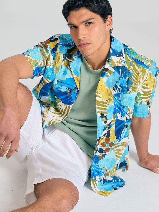 Funky Buddha Βαμβακερό Πουκάμισο Relaxed Fit Off White Multi Funky Buddha Βαμβακερό Πουκάμισο Relaxed Fit Off White Multi