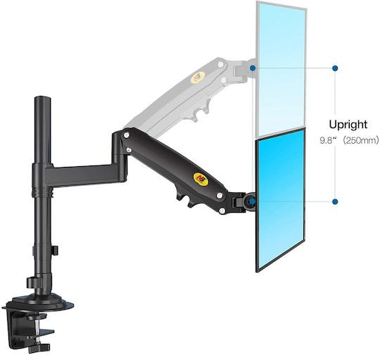 NBmounts H180 Стойка за 2 Монитори до 27" с Рамо Черна