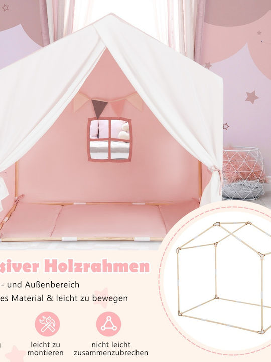 Costway Kids House Play Tent for 3+ years Pink