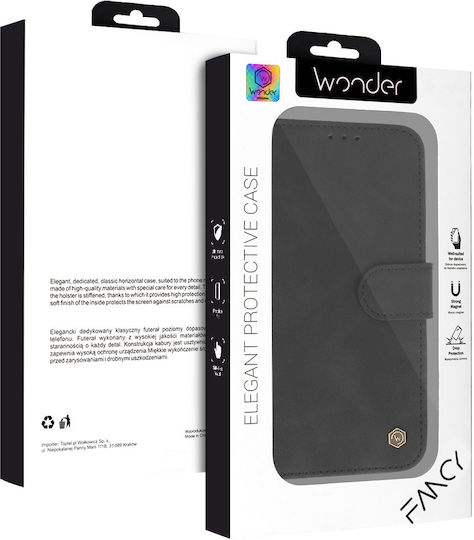 Wonder Wallet Δερματίνης / Σιλικόνης Μαύρο (Xiaomi 15)