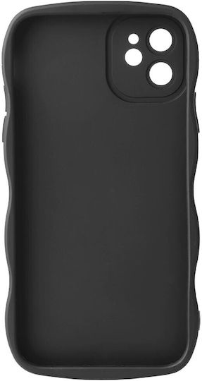 HappyCase Umschlag Rückseite Silikon mit Band Schwarz (iPhone 11)