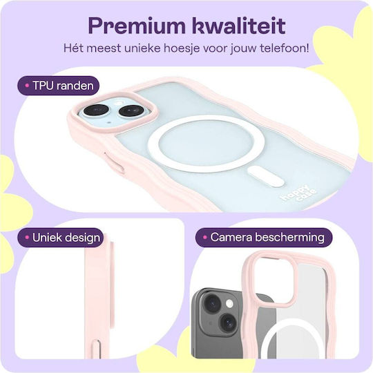 HappyCase Back Cover Plastic / Silicon cu Curea Transparent (iPhone 15Xiaomi 15 ProRealme 14 Pro)