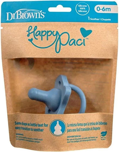 Dr. Brown's Happy Paci Биберон Силикон Син за 0+ месеци