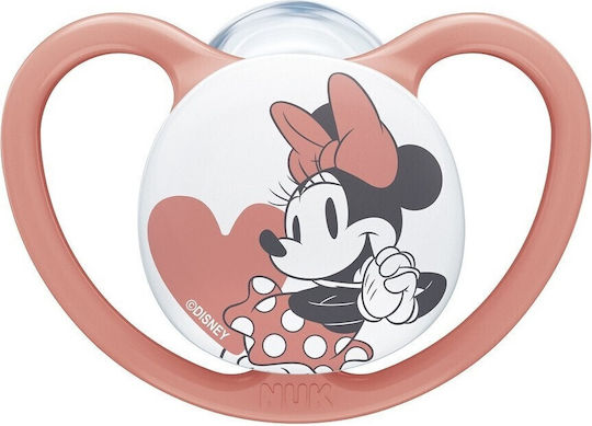 Nuk Space Orthodontic Pacifier Silicone with Case Mickey - Gray for 18-36 months
